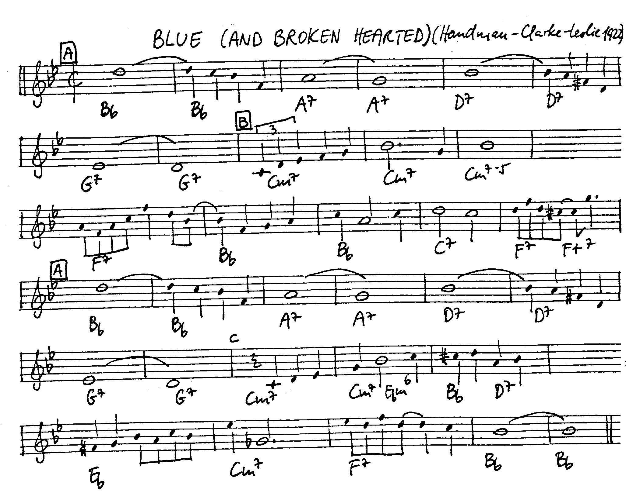 blue and broken hearted leadsheet – book us for your next 20s or gatsby event